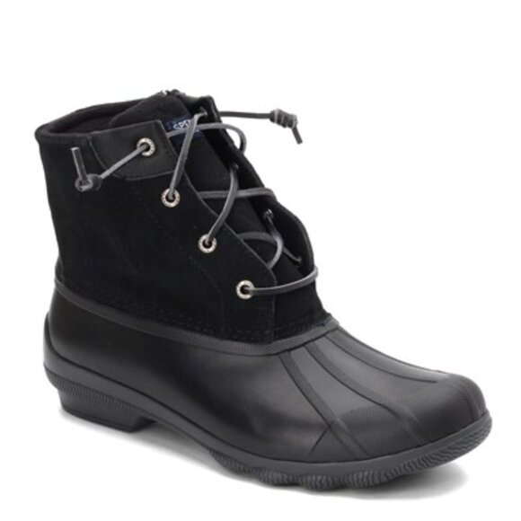Sperry Syren Suede Gulf Duck Boot Black Booties 6 - Picture 1 of 9